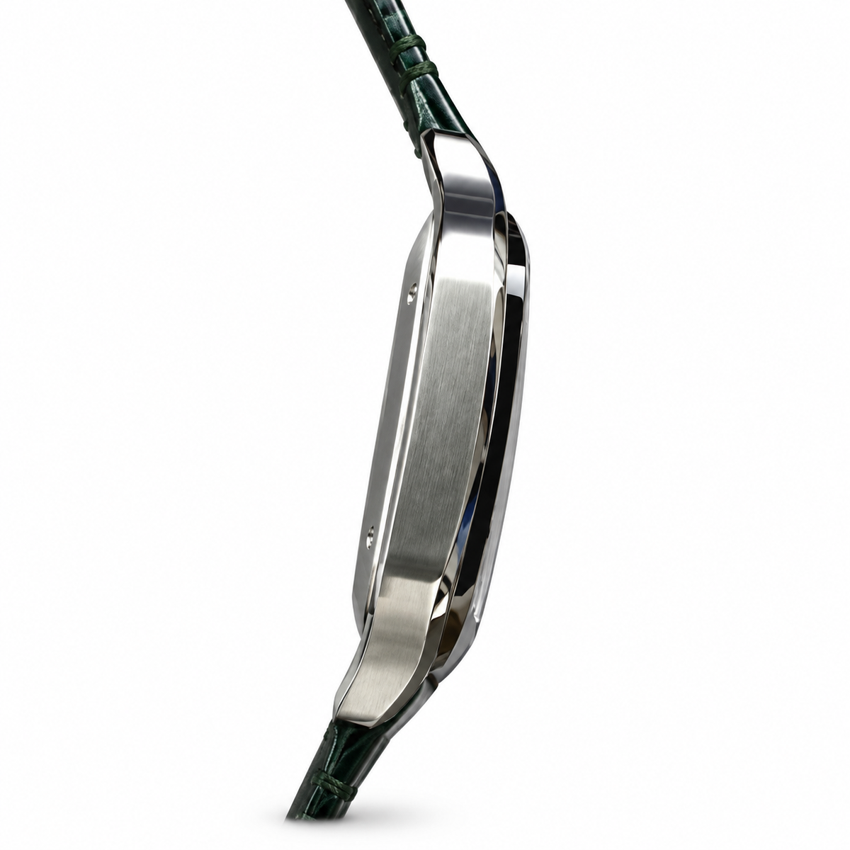 Cartier Santos Large — Steel, Green Dial, Arabic Calligraphy, Date & Green Alligator Strap, Automatic