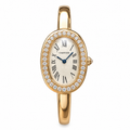 Cartier Baignoire — 18K Yellow Gold, Diamond Bezel, White Dial & Gold Bangle, Women