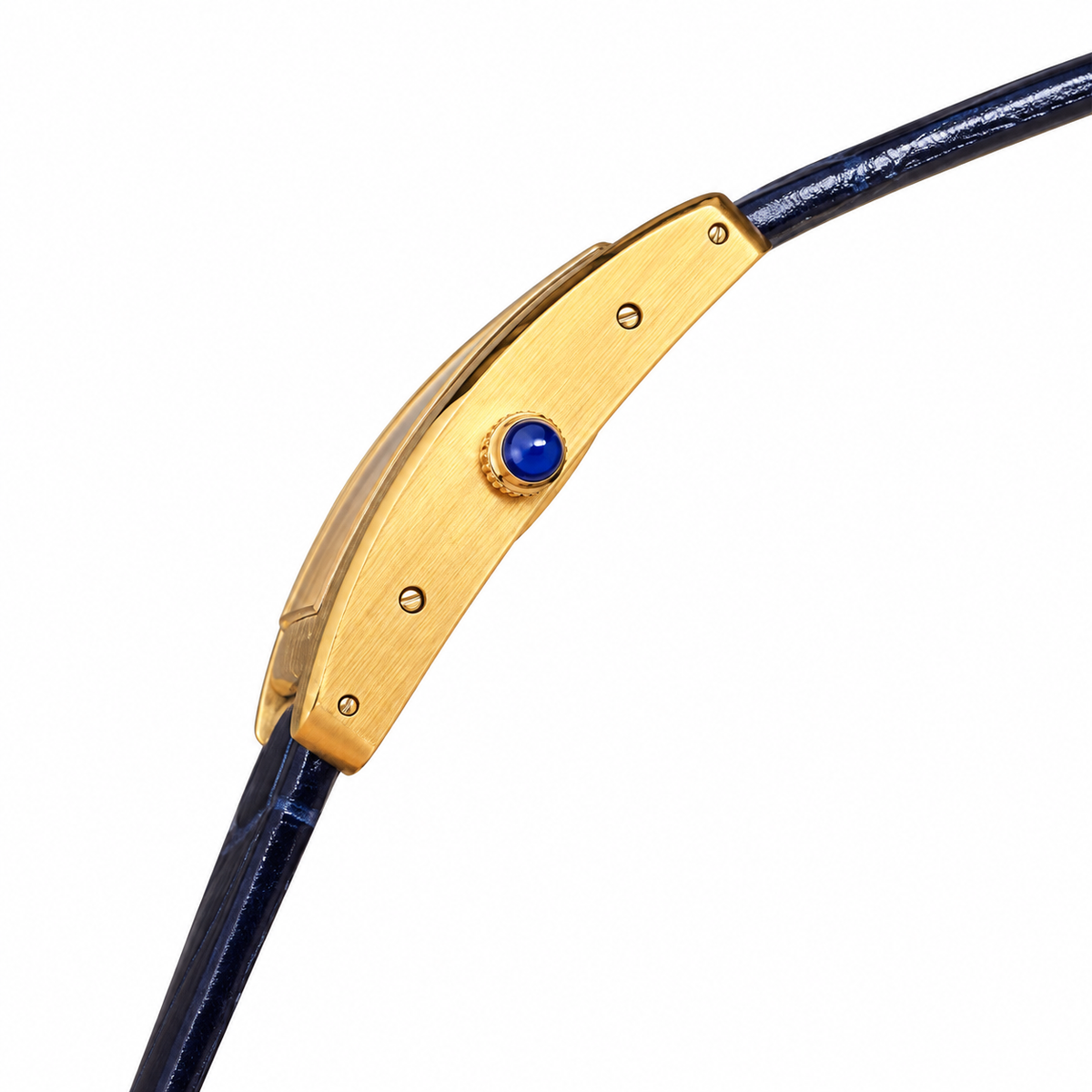 Cartier Tank Américaine Yellow Gold White Dial Blue Strap Watch – KDY