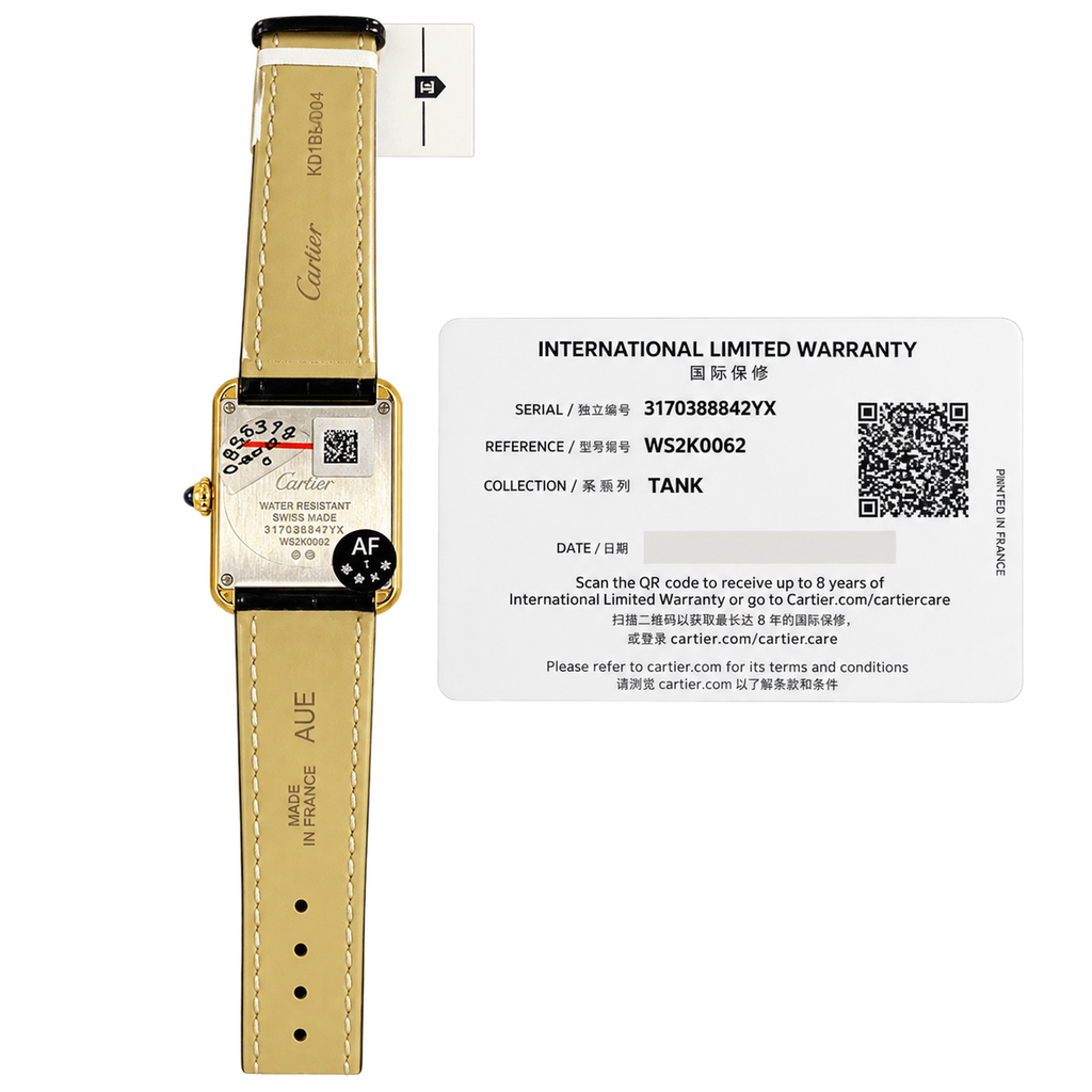 Cartier Tank Solo Yellow Gold White Dial Black Strap Watch – KDY