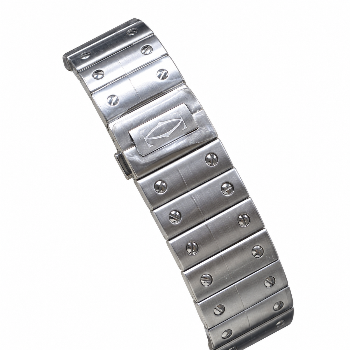 Cartier Santos Large — Steel, Brown Dial, Arabic Numerals, Date & Steel Bracelet, Automatic