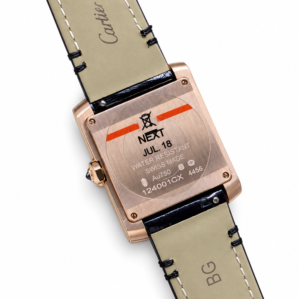 Cartier Tank Louis Cartier — 18K Rose Gold, Diamond-Set Sides & Black Alligator Strap