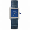 Cartier Tank Must Large — Steel, Navy Blue Dial, No Numerals & Blue Alligator Strap, Quartz