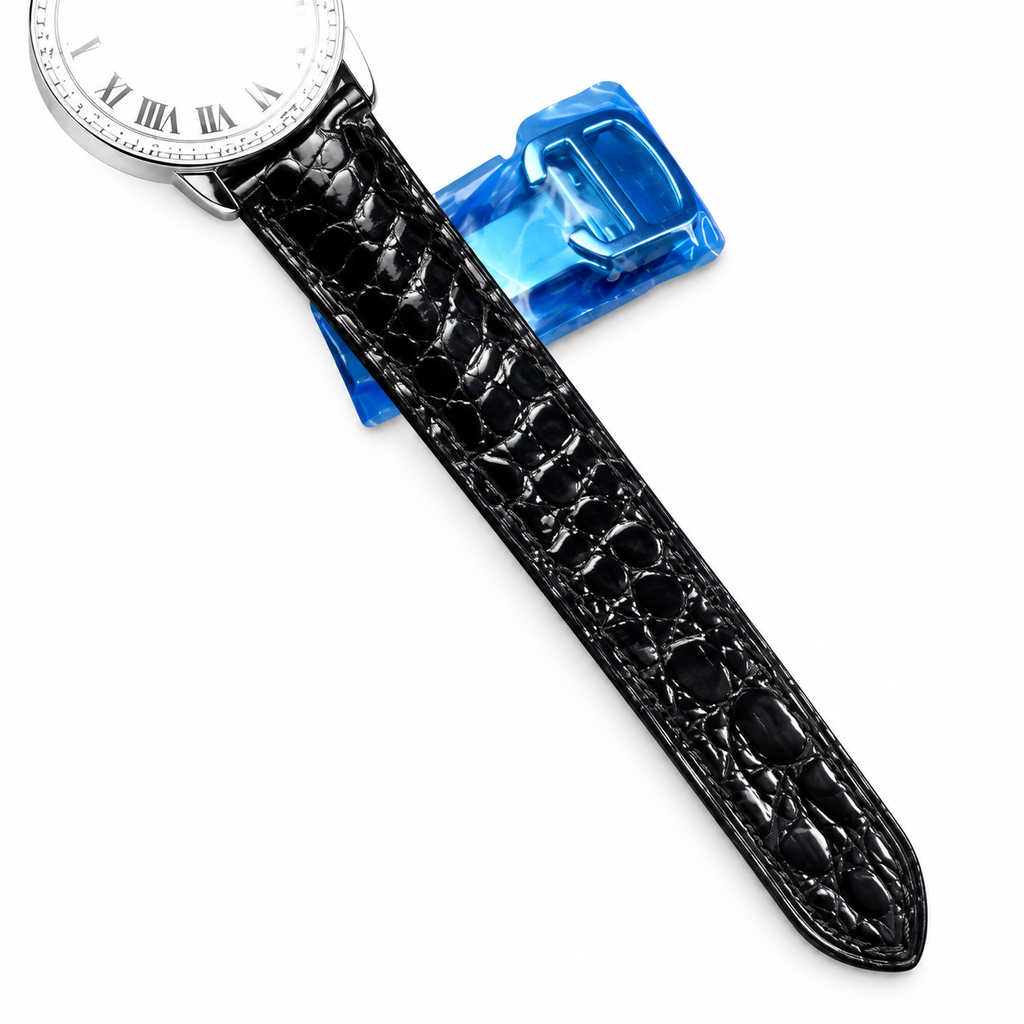 Cartier Ronde Louis Cartier — 18K White Gold, Diamond Bezel, White Dial & Black Alligator Strap, Women
