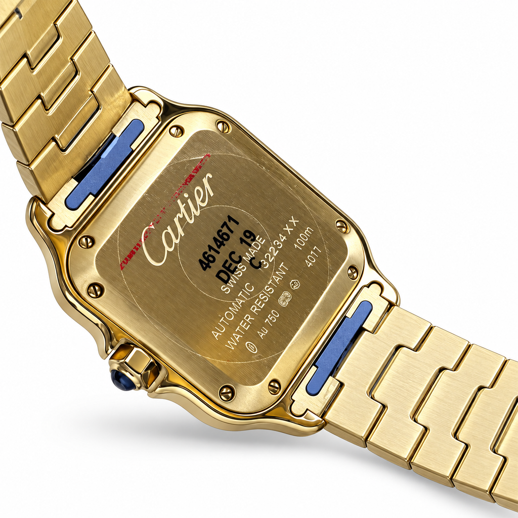 Cartier Santos Yellow Gold White Dial Automatic Watch – KDY