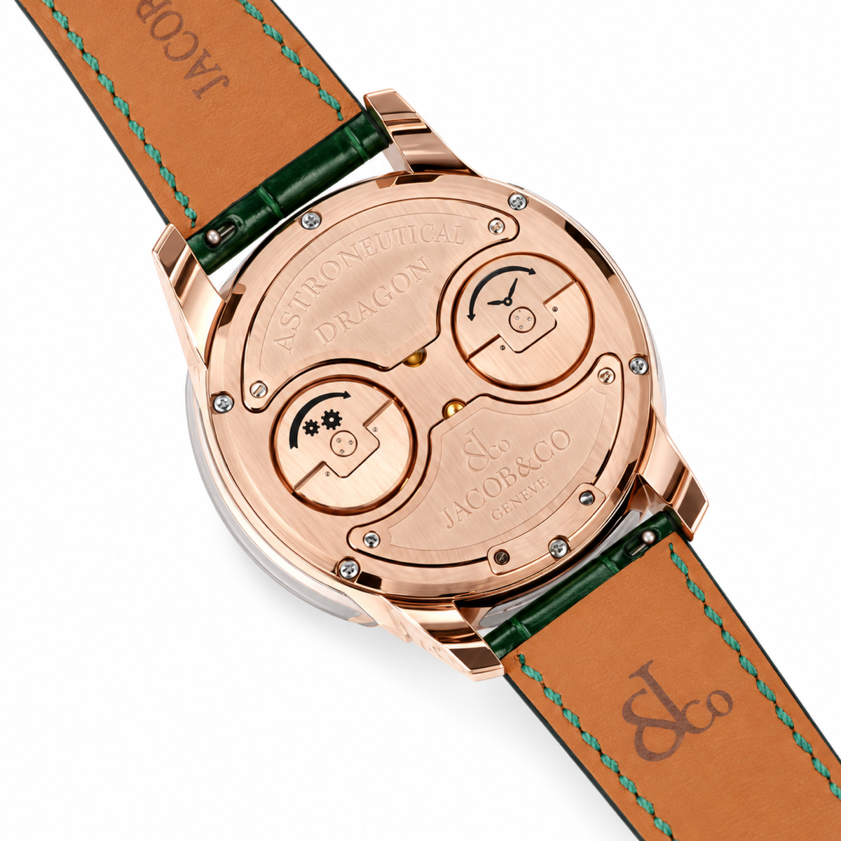 Jacob & Co. Astronomia Panda Rose Gold Diamond Tourbillon Green Leather Watch