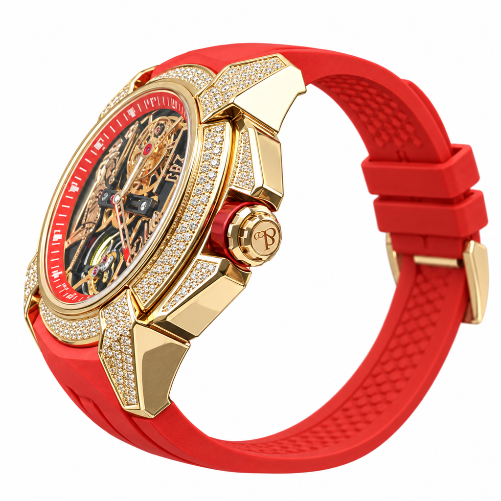 Jacob & Co. Epic X CR7 Diamond Gold Tourbillon Red Rubber Watch