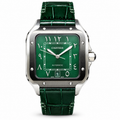 Cartier Santos Arabic Green Dial Steel Automatic Green Strap Watch – KDY