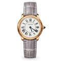 Cartier Ronde Louis Cartier — Rose Gold, White Dial & Grey Alligator Strap