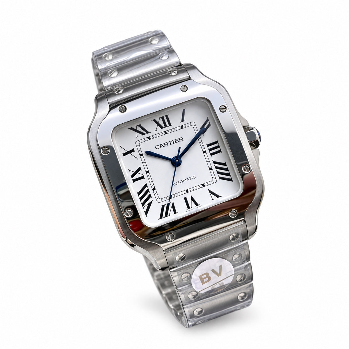 Cartier Santos Large Steel White Dial Automatic Bracelet Watch – KDY