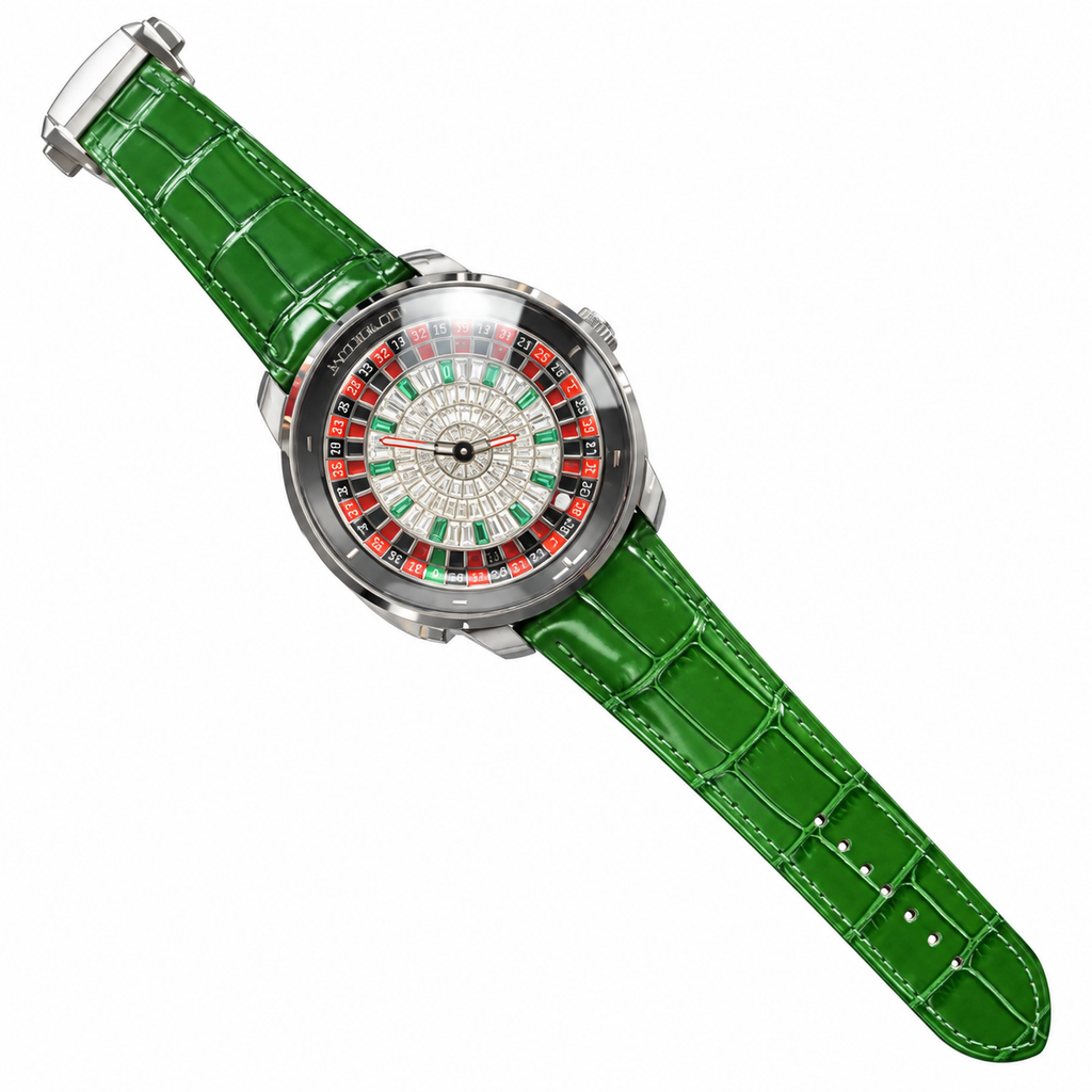 Jacob & Co. Casino Tourbillon Diamond Roulette Green Leather Watch
