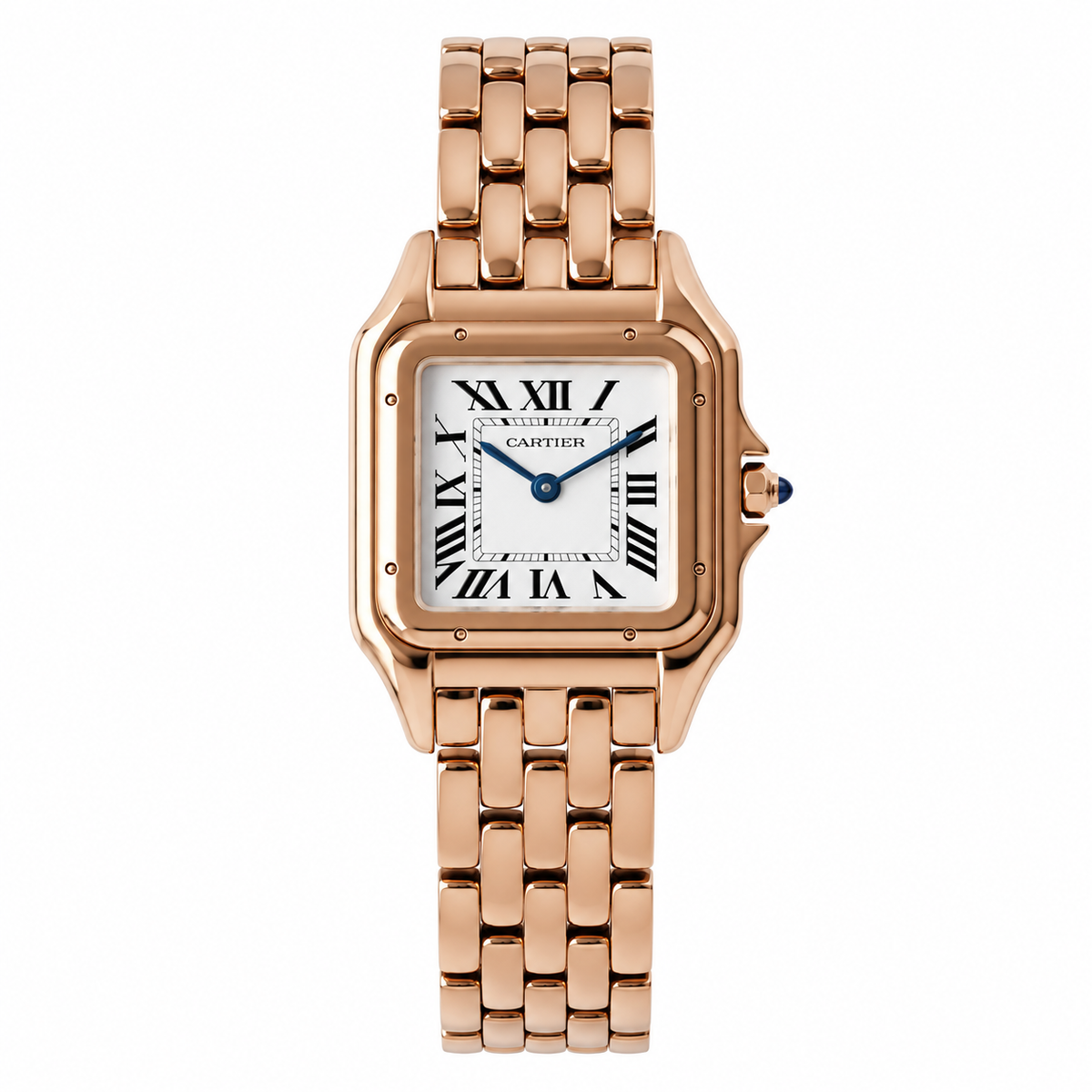 Cartier Panthère de Cartier — 18K Rose Gold Case & Bracelet, White Dial, Sapphire Crown