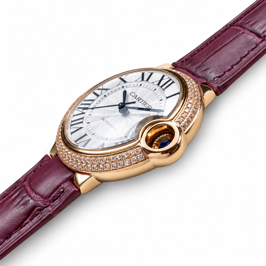 Cartier Ballon Bleu Large Rose Gold Double Diamond Bezel Automatic Watch – KDY