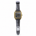 Cartier Santos-Dumont — 18K Yellow Gold, Grey Dial, Arabic Numerals & Grey Alligator Strap
