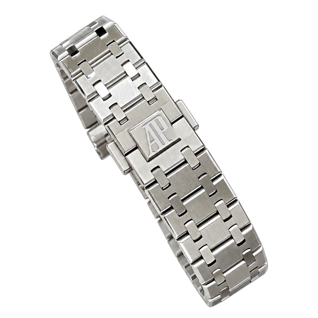 Audemars Piguet Royal Oak Ladies Diamond Bezel Blue Dial Steel Bracelet Watch