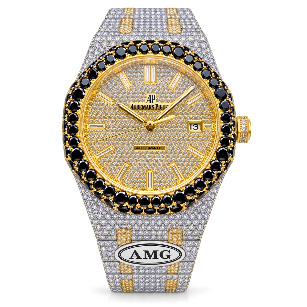 Audemars Piguet Royal Oak Iced Out – Yellow Diamond & Black Gem AMG