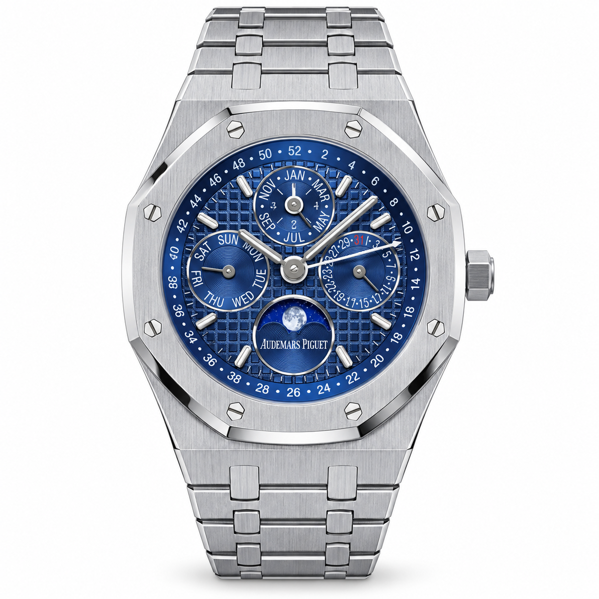 Audemars Piguet Royal Oak Perpetual Calendar Blue Dial Stainless Steel Moon Phase