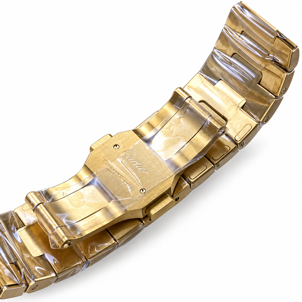 Cartier Santos Arabic Yellow Gold Champagne Dial Automatic Watch – KDY