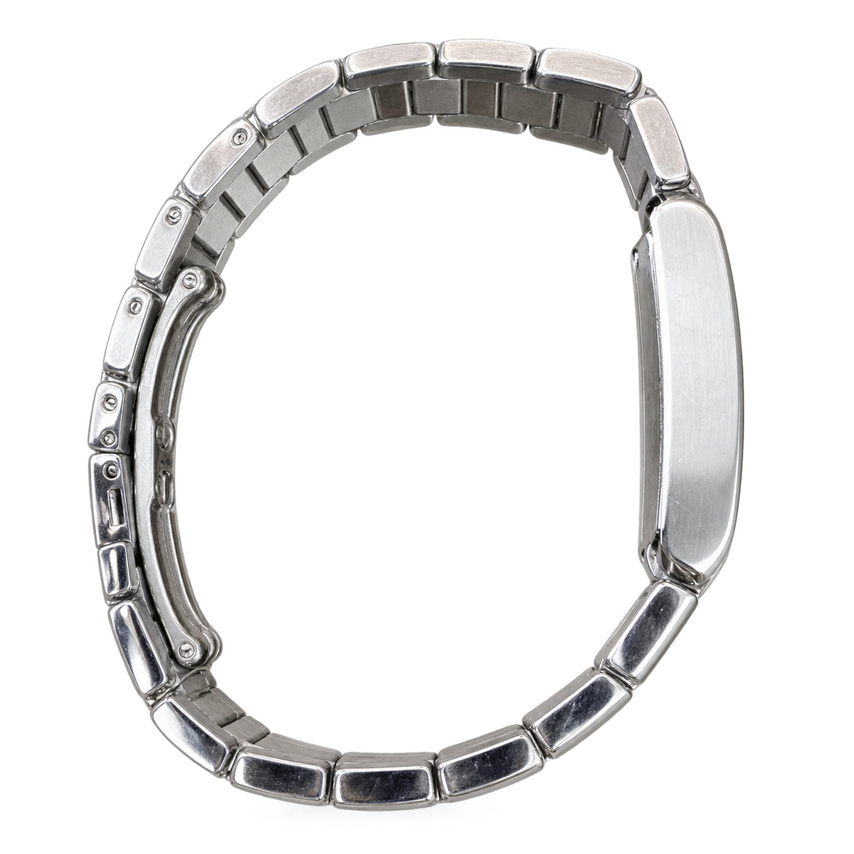 Cartier Tank Anglaise Small — Steel, Silver Diamond-Set Dial, Roman Numerals & Steel Bracelet, Women