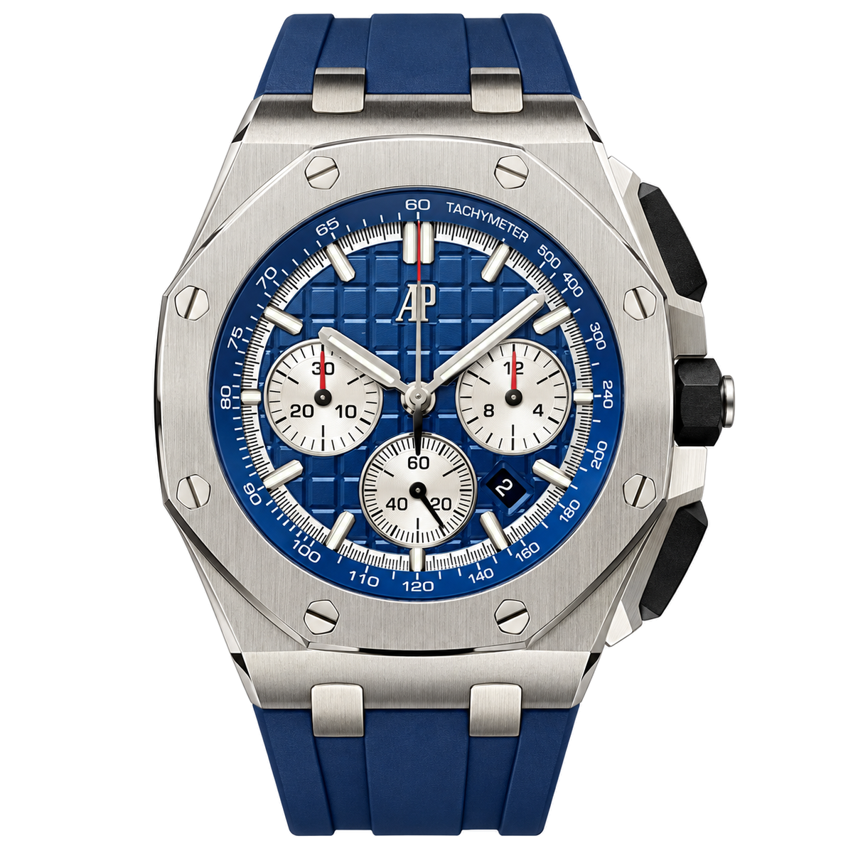 Audemars Piguet Royal Oak Offshore Chronograph Blue Dial White Sub-dials Rubber Strap Watch