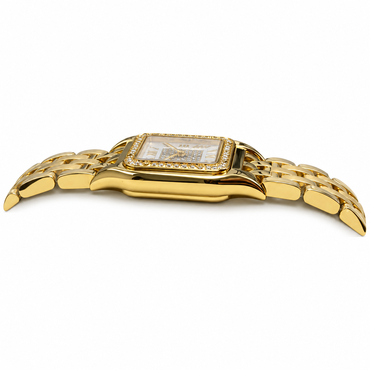 Cartier Panthère Yellow Gold Diamond Bezel MOP Dial Watch – KDY