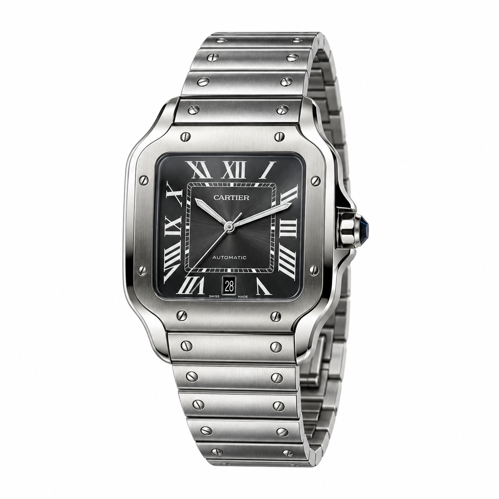 Cartier Santos de Cartier Automatic — Steel, Grey Dial & Steel Bracelet, Extra Large