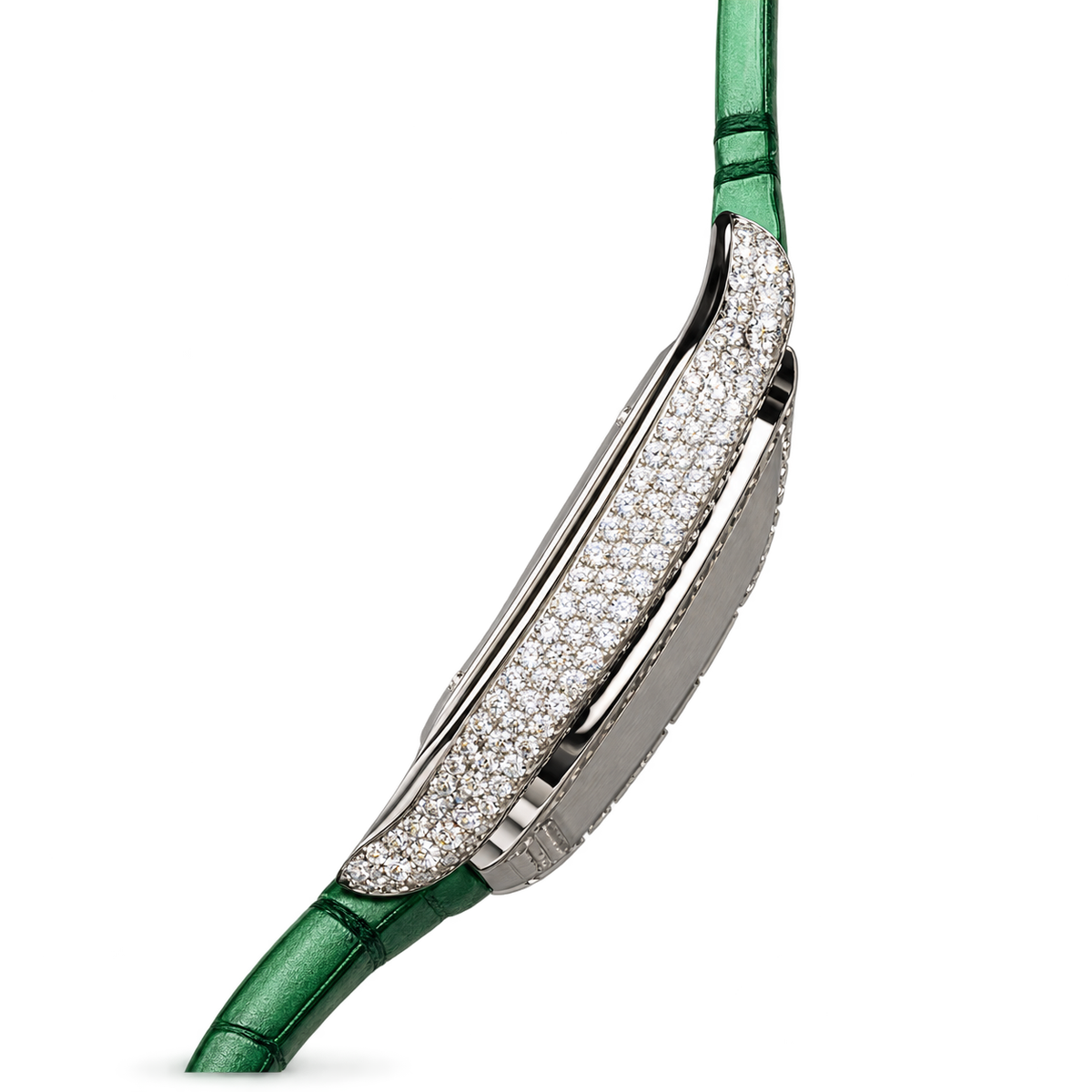 Cartier Santos Diamond Bezel Arabic Green Dial Watch – KDY