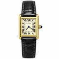 Cartier Tank Louis Cartier Small — 18K Yellow Gold, Cream Dial, Roman Numerals & Black Alligator Strap, Women
