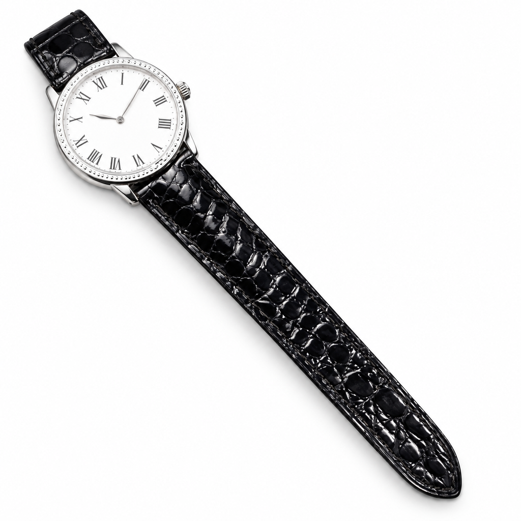 Cartier Ronde Louis Cartier — 18K White Gold, Diamond Bezel & Black Alligator Strap