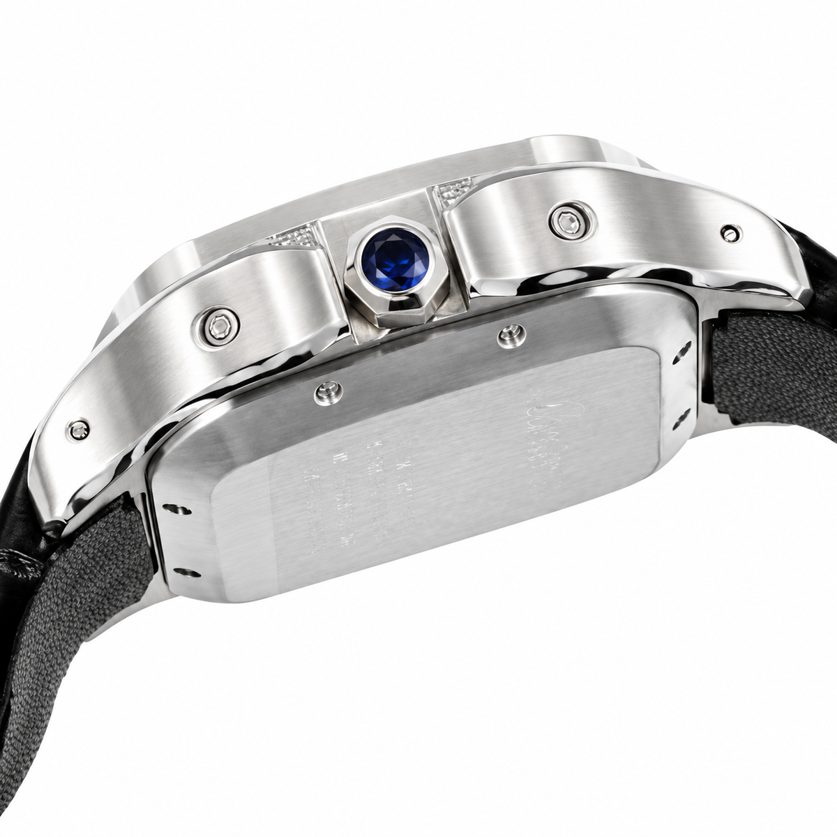 Cartier Santos de Cartier Chronograph — Steel, Full Diamond Bezel & Black Alligator Strap