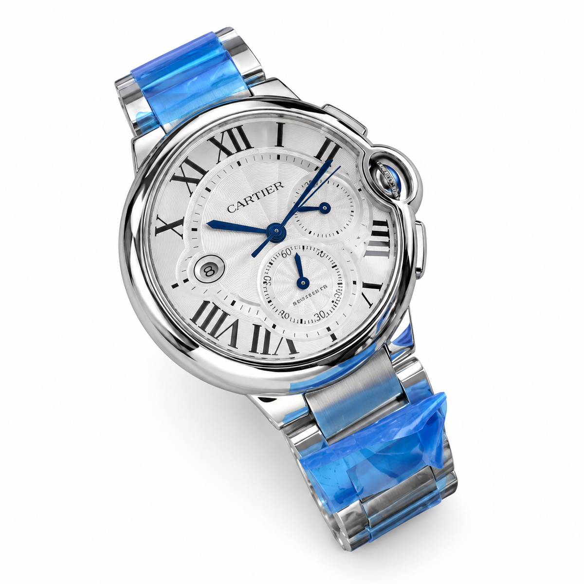 Cartier Ballon Bleu Chronograph Steel Blue Bracelet Watch – KDY