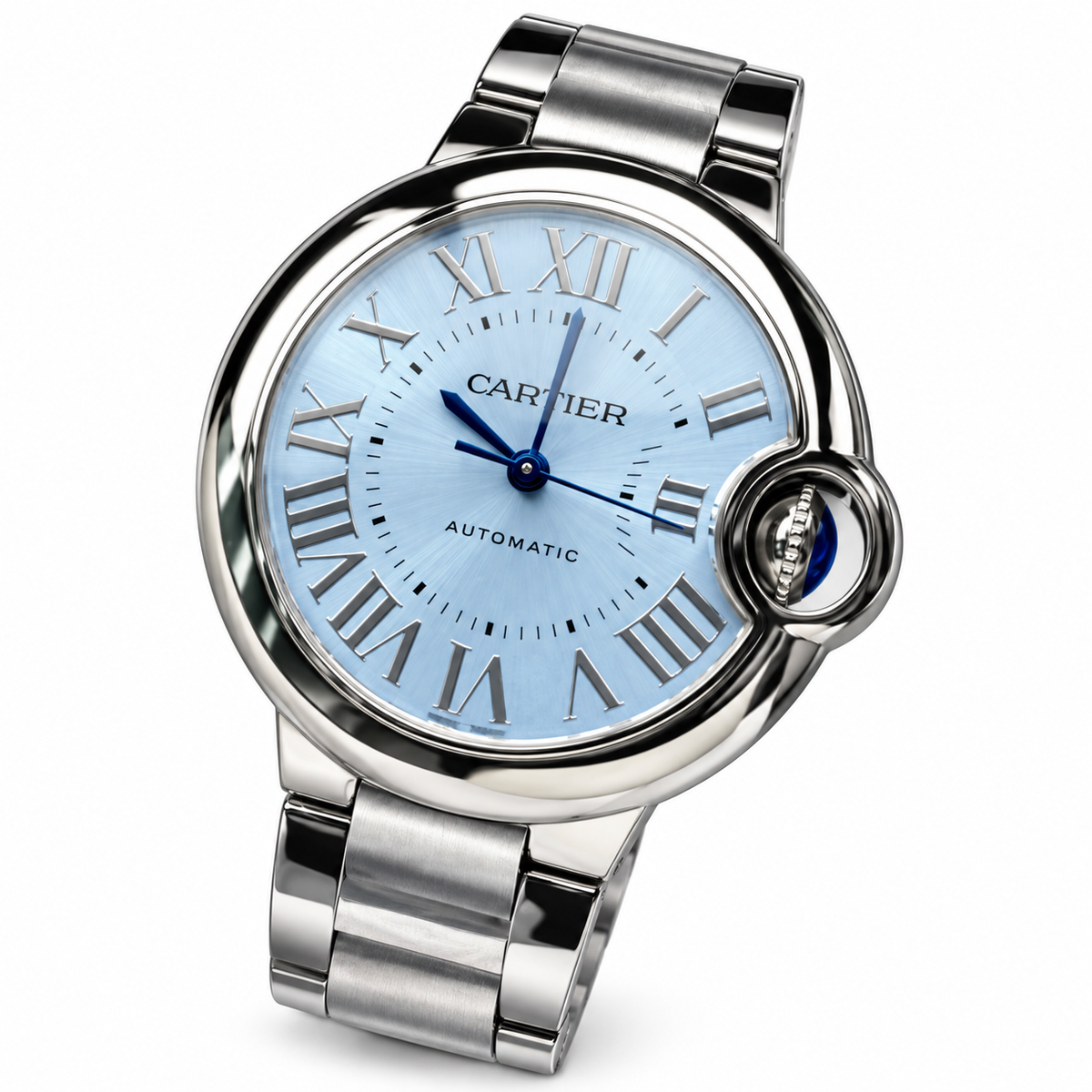 Cartier Ballon Bleu de Cartier Steel Ice Blue Dial Bracelet Watch – KDY