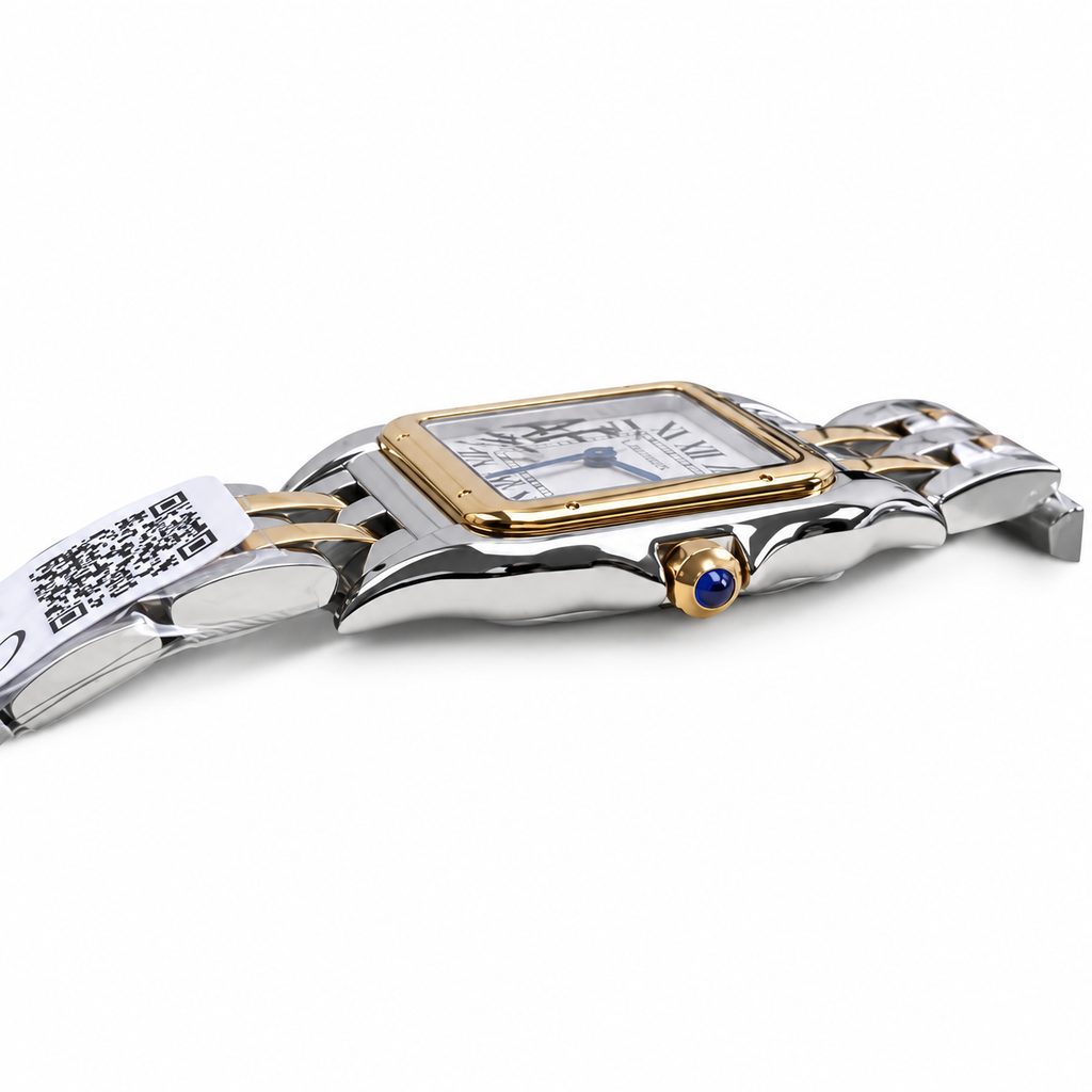 Cartier Panthère de Cartier Medium — Steel & Yellow Gold, White Dial, Roman Numerals & Two-Tone Bracelet, Women