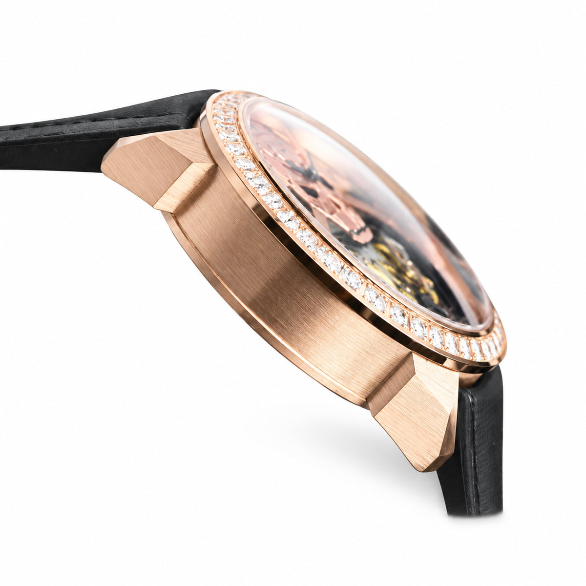 Jacob & Co. Memento Mori Rose Gold Skull Double Tourbillon Diamond Watch