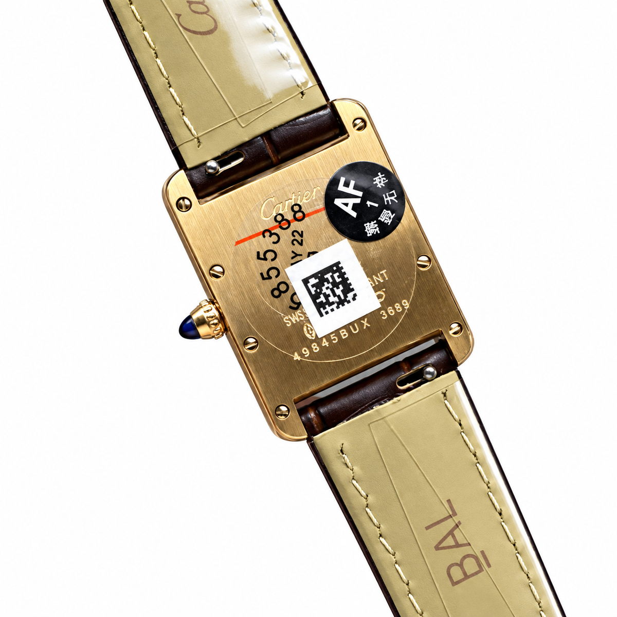Cartier Tank Louis Cartier Small — 18K Yellow Gold, White Dial, Roman Numerals & Brown Alligator Strap, Women