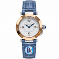 Cartier Pasha de Cartier 30mm — Two-Tone Steel & Rose Gold, White Dial & Blue Alligator Strap, Women