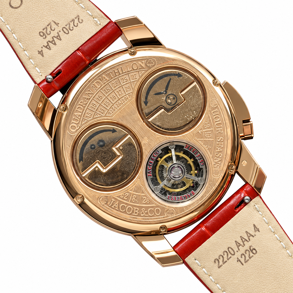 Jacob & Co. Casino Rose Gold Red Ruby Roulette Red Leather Watch