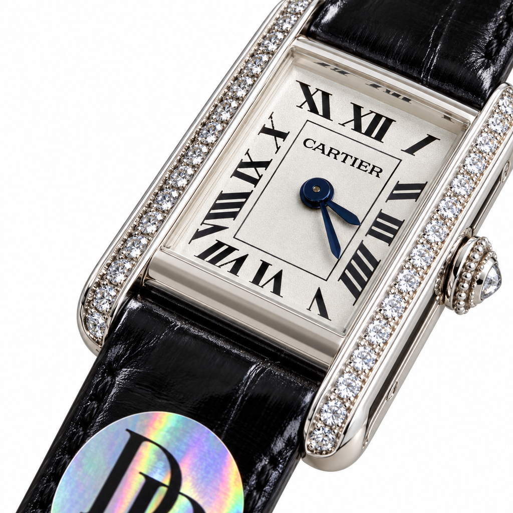 Cartier Tank Mini — 18K White Gold, Diamond Lugs & Black Alligator Strap