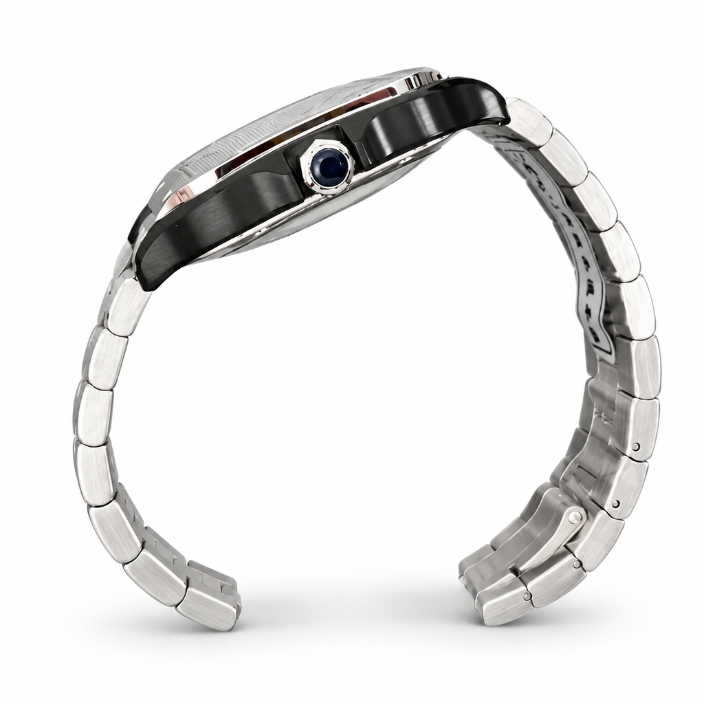 Cartier Santos Large Skeleton — Steel & ADLC, Skeleton Dial, Roman Numerals & Steel Bracelet, Automatic