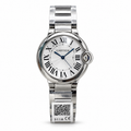Cartier Ballon Bleu 33mm — Stainless Steel, Silver Dial & Steel Bracelet