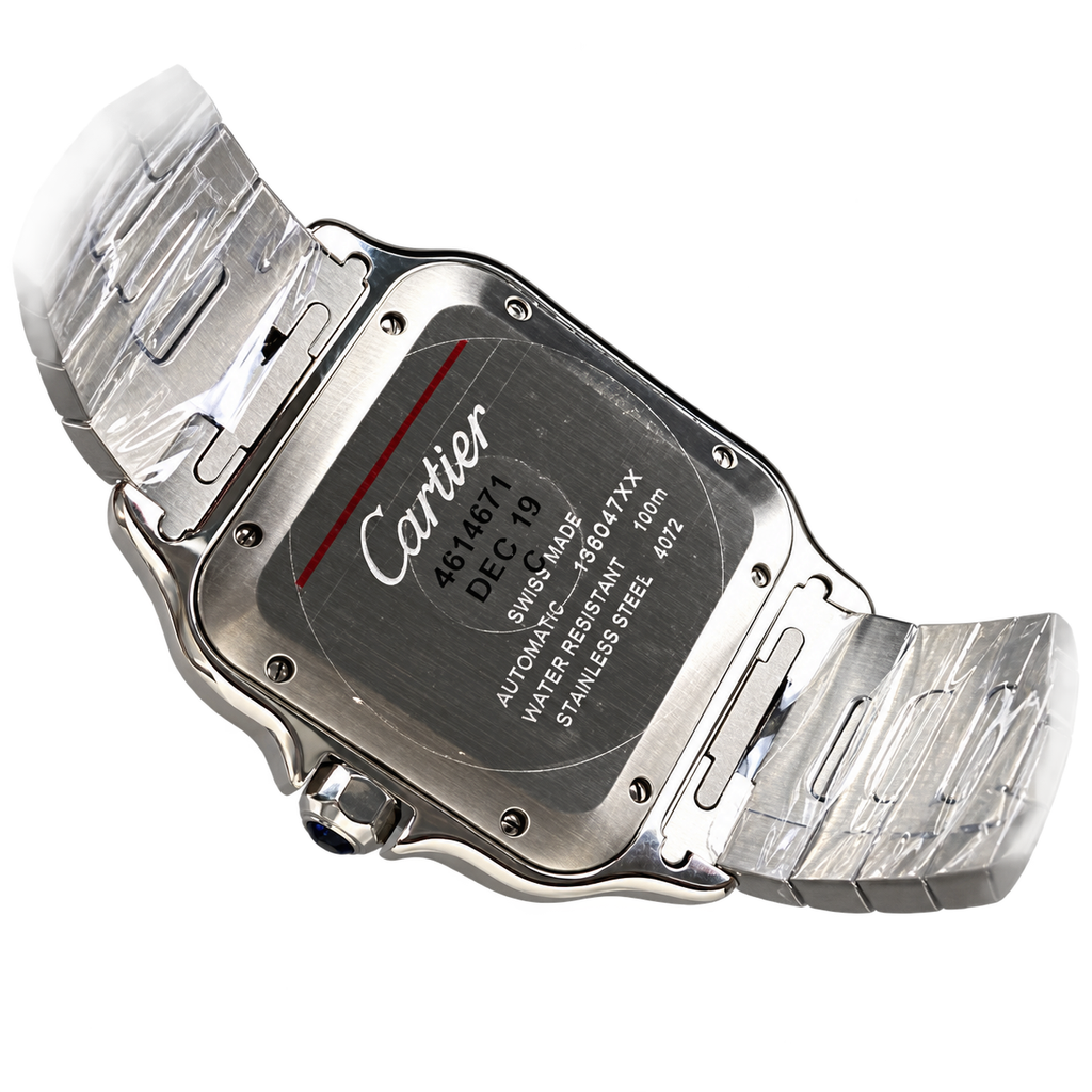 Cartier Santos de Cartier Large — Steel, White Dial, Roman Numerals, Date & Steel Bracelet, Automatic