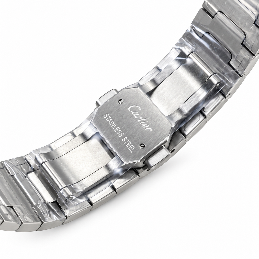 Cartier Santos Large Steel Green Dial Automatic Bracelet Watch AF – KDY