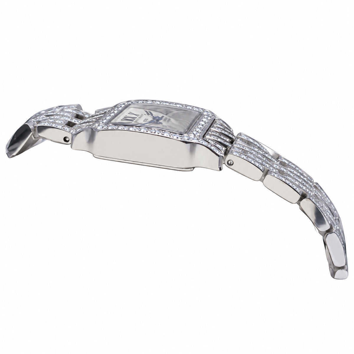 Cartier Panthère de Cartier Medium — Full Iced-Out Diamonds, White Dial, Roman Numerals & Diamond Bracelet, Women
