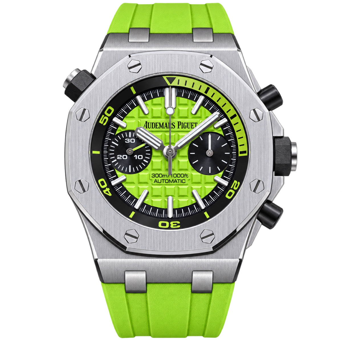Audemars Piguet Royal Oak Offshore Diver Chronograph Green Dial Rubber Strap Watch