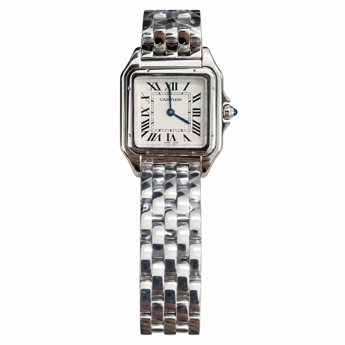 Cartier Panthère de Cartier Medium — Steel, White Dial, Roman Numerals & Steel Bracelet, Women