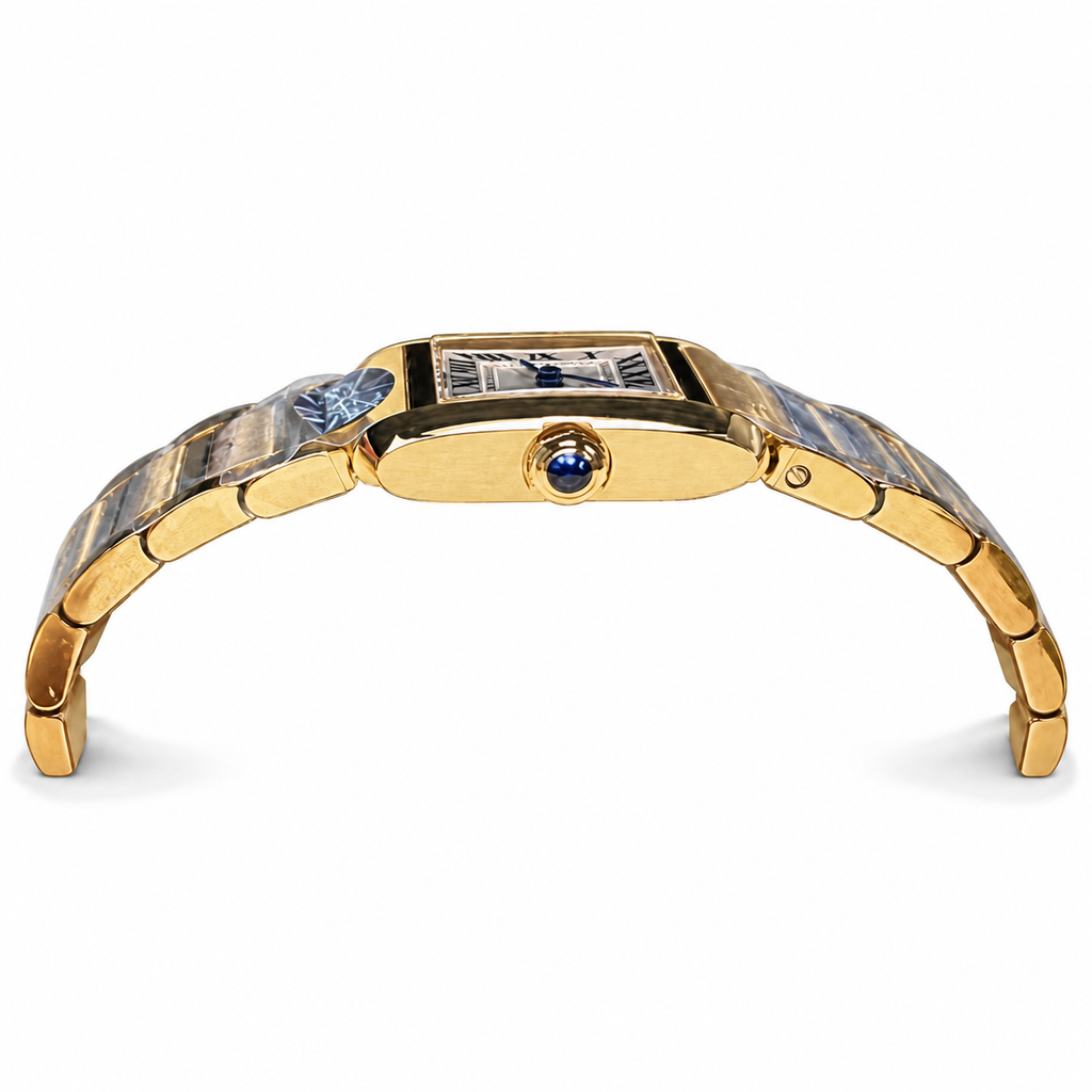 Cartier Tank Française — 18K Yellow Gold, White Dial & Gold Bracelet, Small