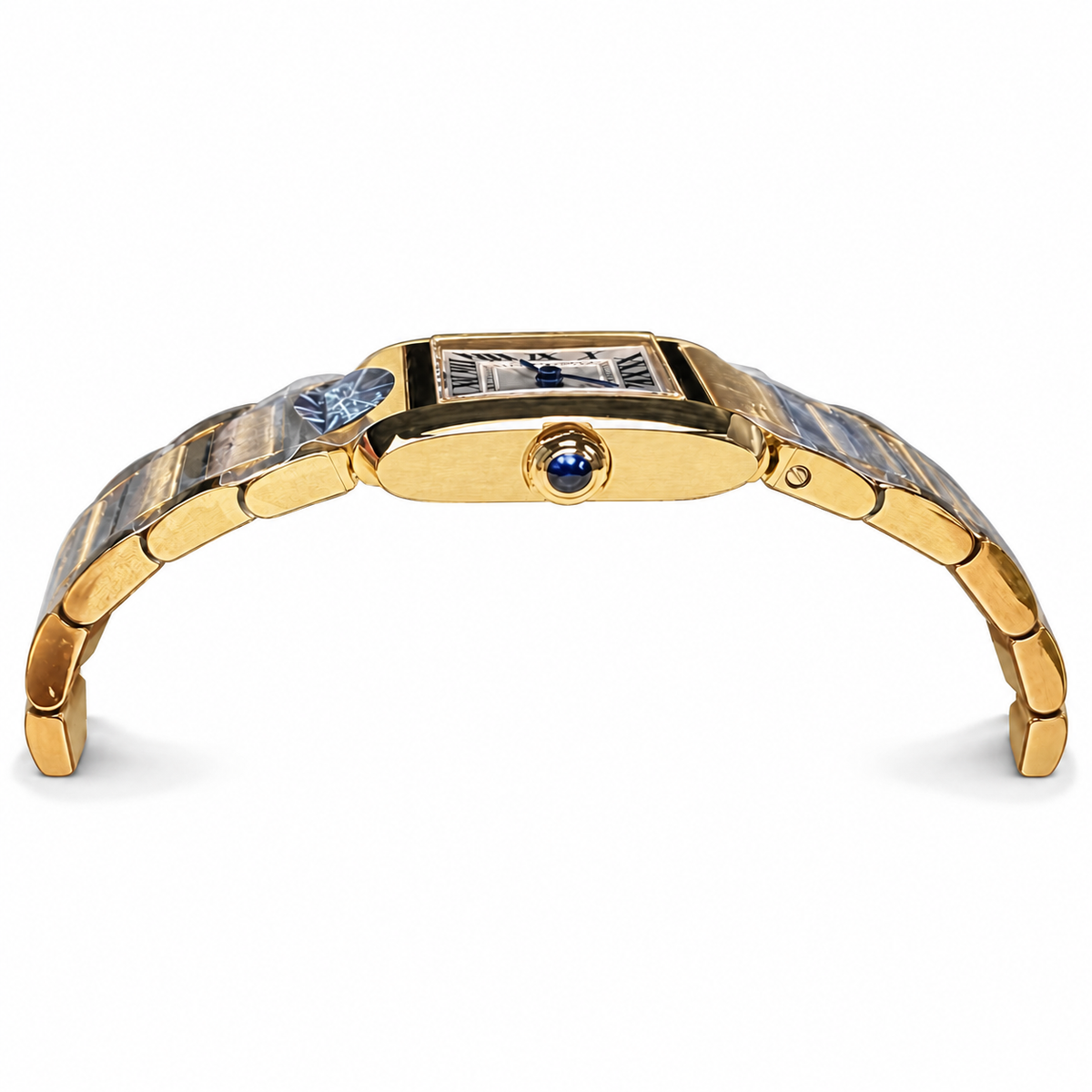 Cartier Tank Française — 18K Yellow Gold, White Dial & Gold Bracelet, Small