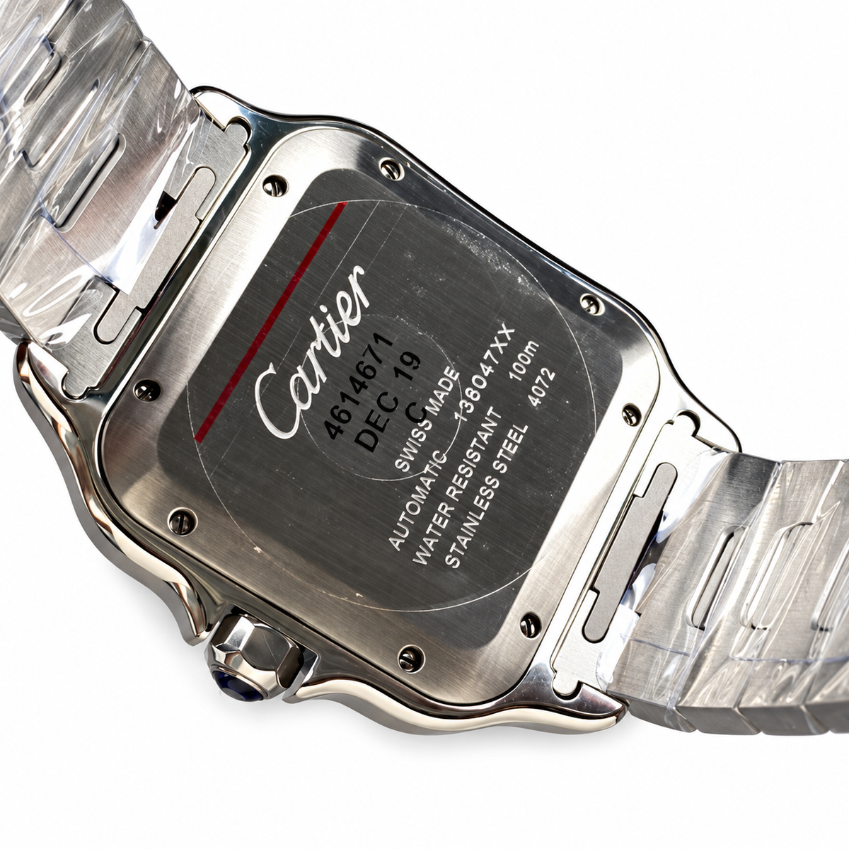 Cartier Santos de Cartier Automatic — Stainless Steel, White Dial & Steel Bracelet