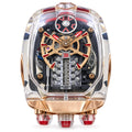 Jacob & Co. x Bugatti Chiron Clear Sapphire Rose Gold Tourbillon Red Rubber Watch