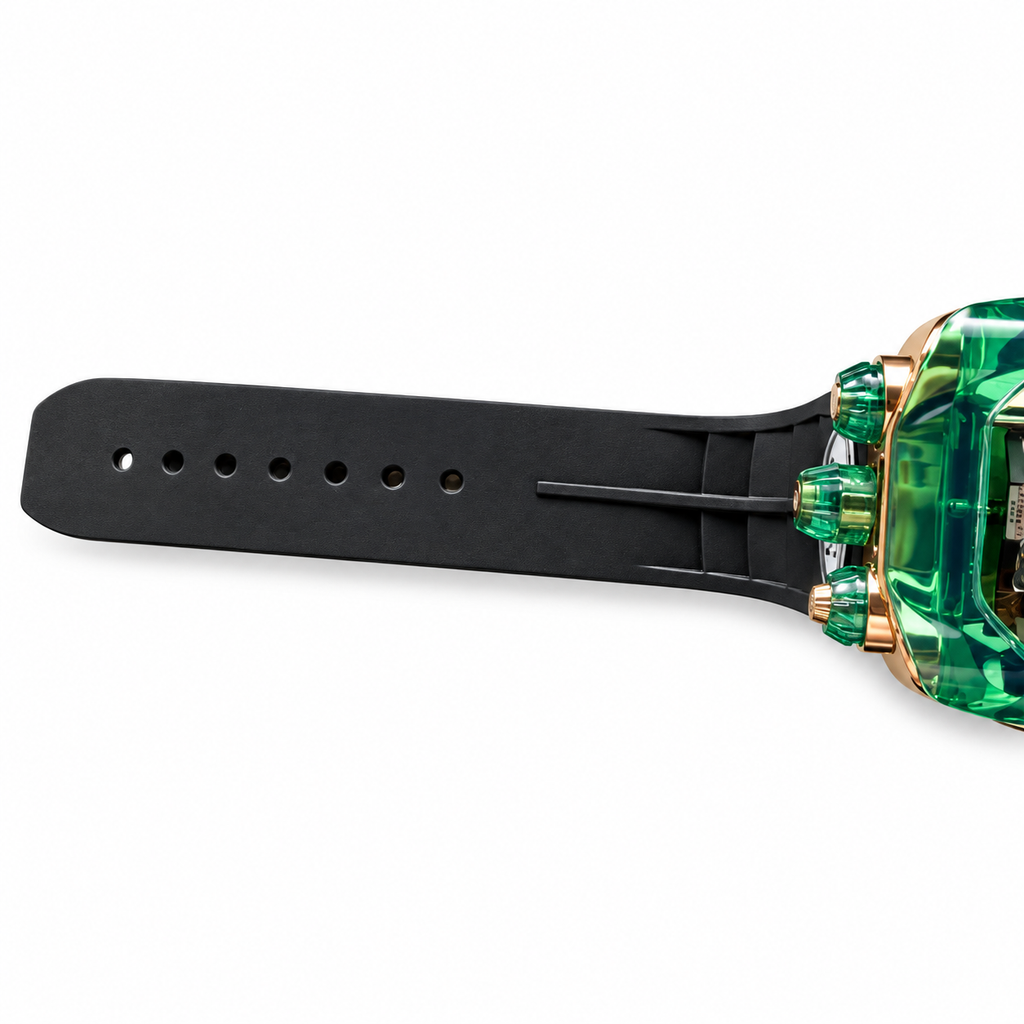 Jacob & Co. x Bugatti Twin Turbo Furious Green Sapphire Tourbillon Engine Rose Gold Watch